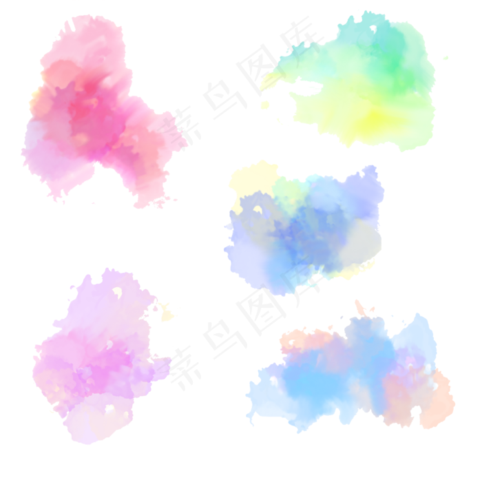 水彩粉彩笔刷笔触梦幻