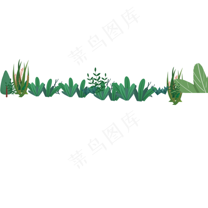 手绘矢量绿色植物