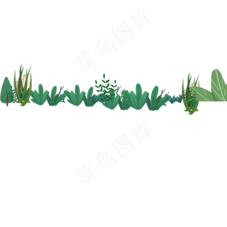 手绘矢量绿色植物