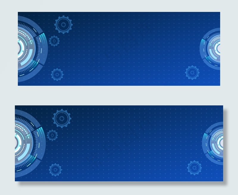蓝色商务科技齿轮banner背景