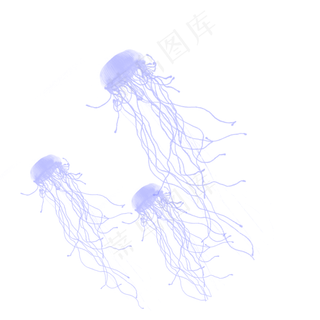 浮游生物绿色水母元素,免抠元素