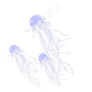 浮游生物绿色水母元素,免抠元素