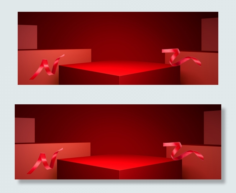 红色立体化妆品海报