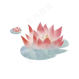 手绘水彩淡雅莲花 手绘水彩淡雅莲花