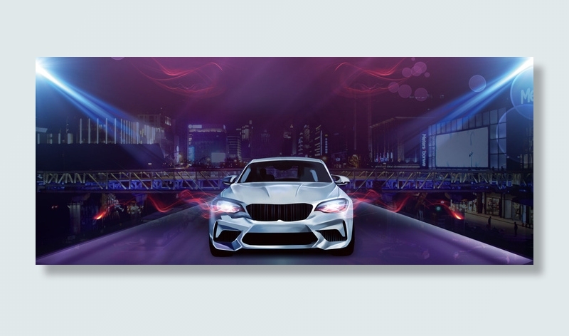 创意简约大气汽车展示背景合成