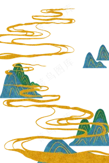 国潮风山水祥云