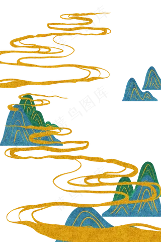 国潮风山水祥云