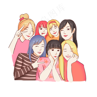 女生节女神节女生闺蜜狂欢,免抠元素