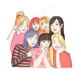 女生节女神节女生闺蜜狂欢,免抠元素