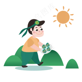 端午节吃粽子卡通