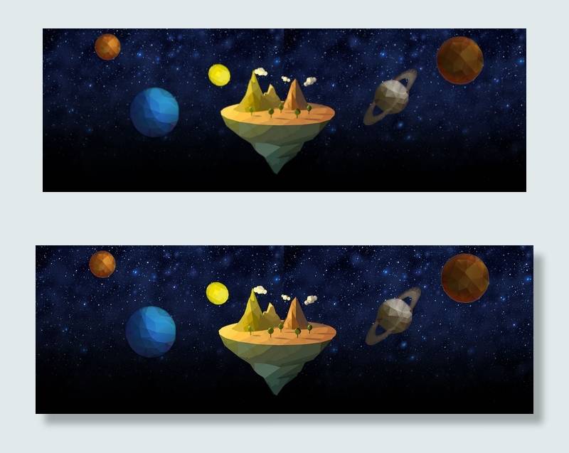 简约POLY低多边宇宙星空banner(1920*650px 	       )psd模版下载