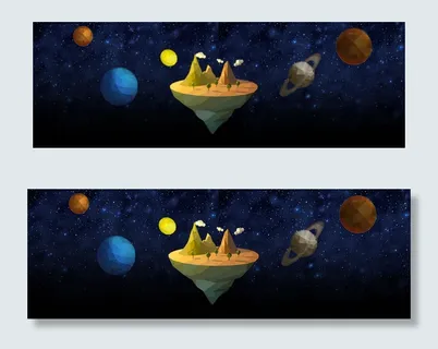 简约POLY低多边宇宙星空banner