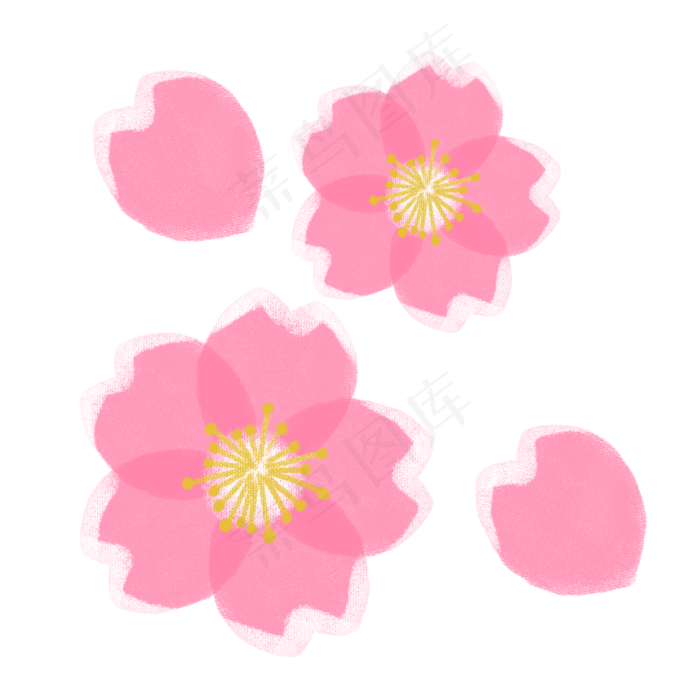 粉色樱花装饰素材下载(2000X2000(DPI:300))psd模版下载