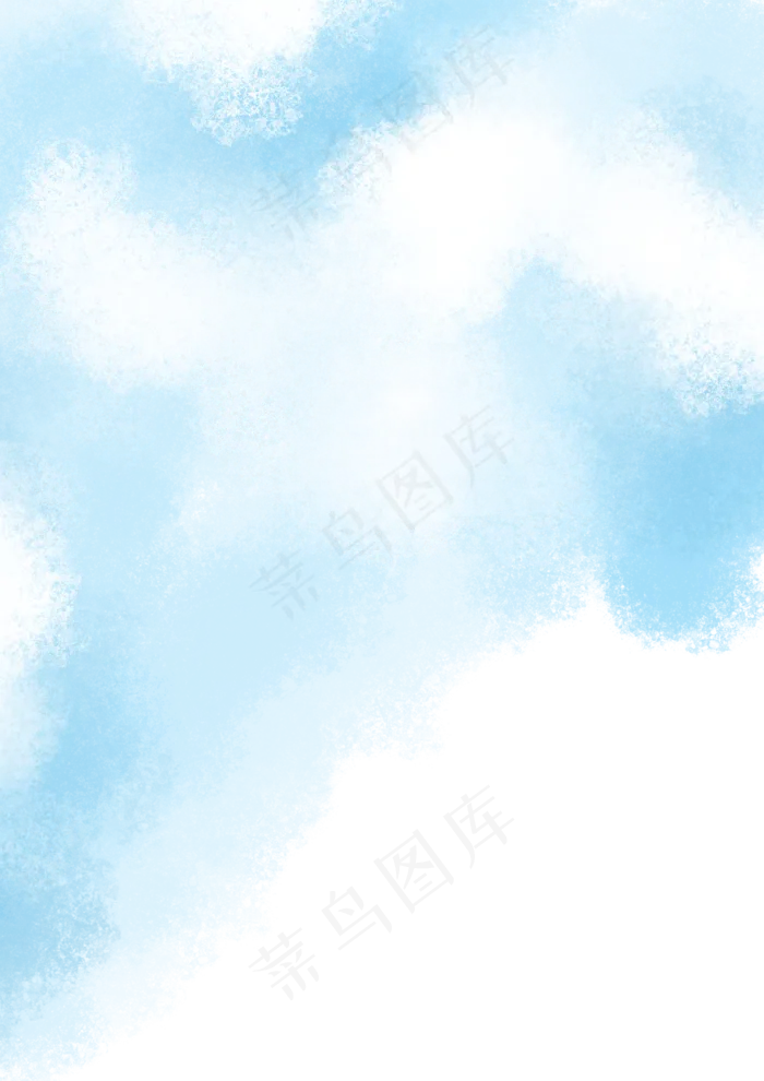 水彩蓝天白云(2480X3508(DPI:300))psd模版下载