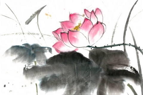 荷花水墨画PNG免抠素材 荷花水墨画PNG免抠素材