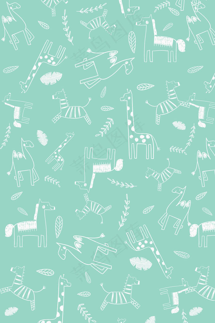 卡通印花图案平铺底纹背景