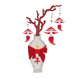 鼠年红珊瑚如意装饰2020吉祥,免抠元素