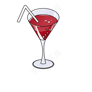 可爱红酒葡萄酒玻璃杯,免抠元素