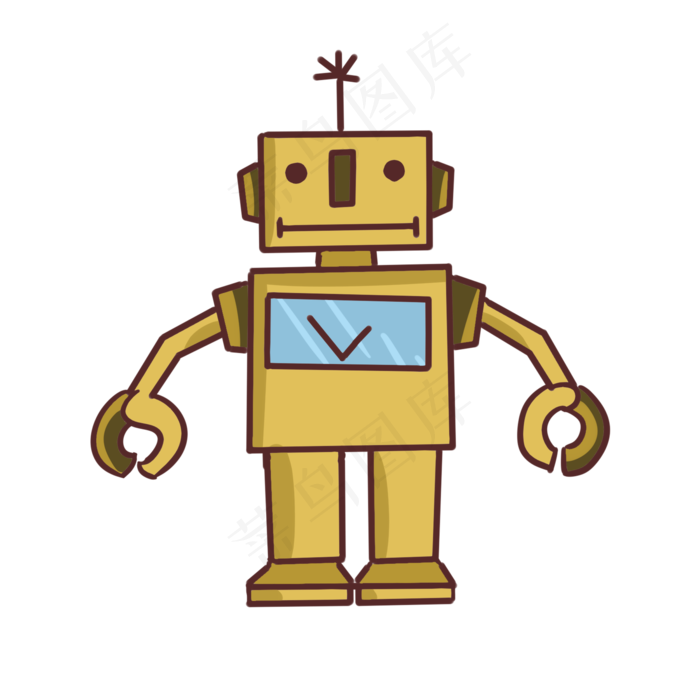 六一儿童节玩具机器人手绘