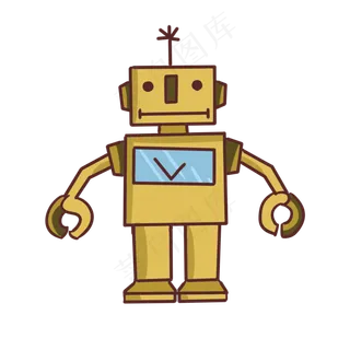 六一儿童节玩具机器人手绘