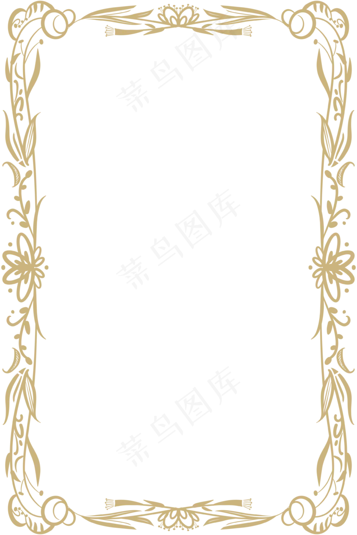 复杂花藤装饰方形边框(3543X5315(DPI:300))psd模版下载