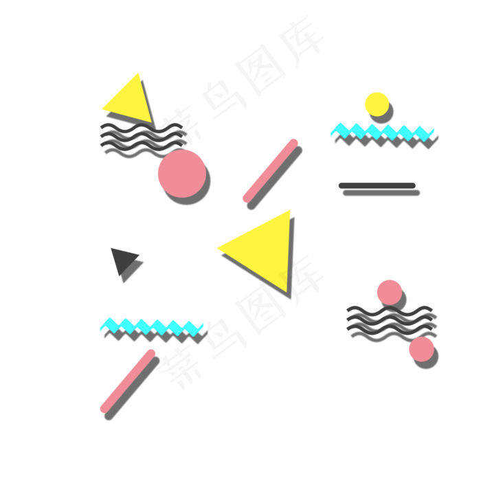 水彩卡通几何图形形状
