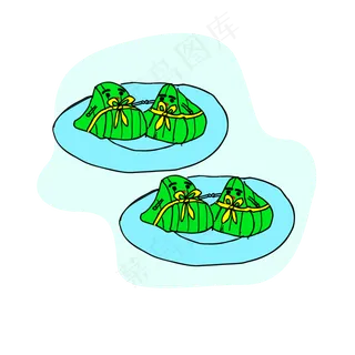 卡通手绘小清新的粽子