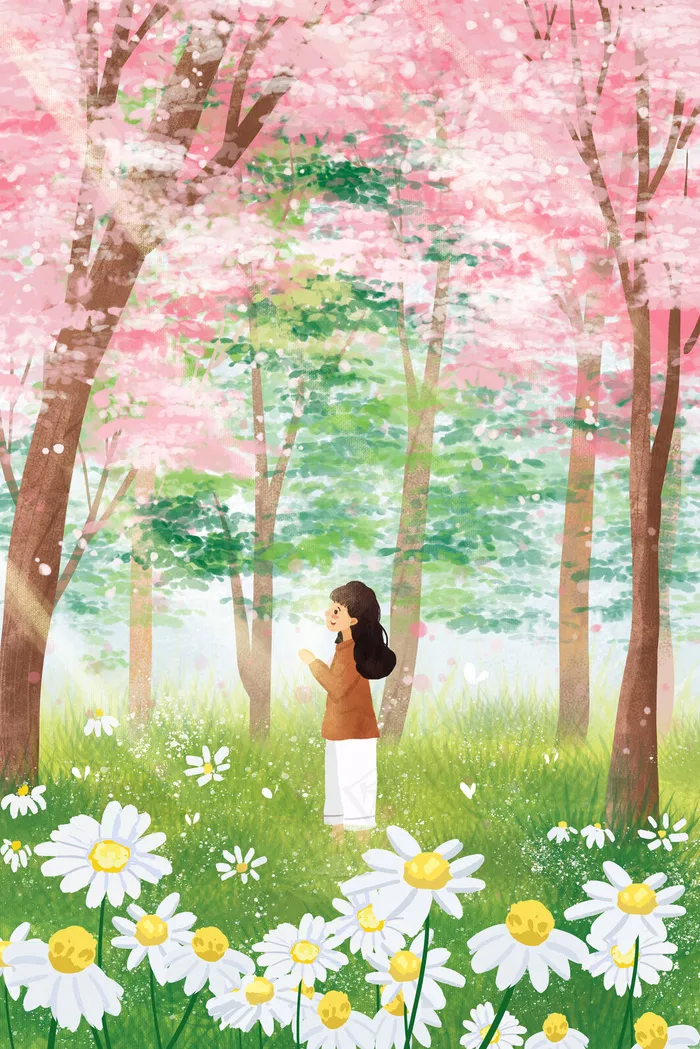 赏花踏青旅游小清新(3545X5315(DPI:300))psd模版下载