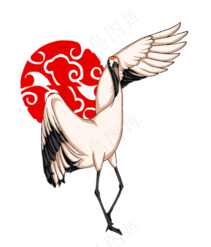 中国风祥云仙鹤,免抠元素