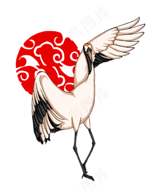 中国风祥云仙鹤,免抠元素