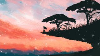 治愈系星空色彩缤纷风景