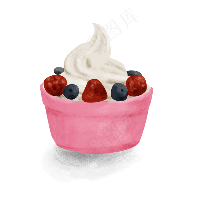 暑假夏日夏季水果冰淇淋