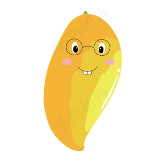 黄色芒果表情包免抠图