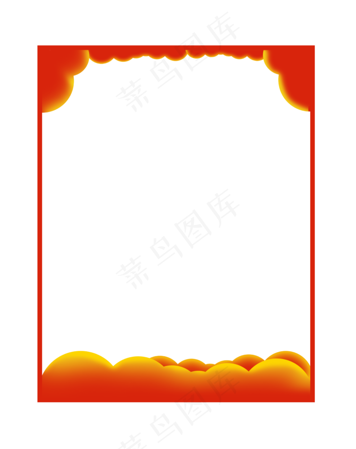 剪纸风边框,免抠元素