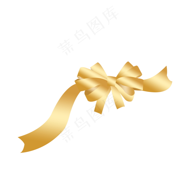 金色高贵蝴蝶结丝带,免抠元素