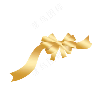 金色高贵蝴蝶结丝带,免抠元素