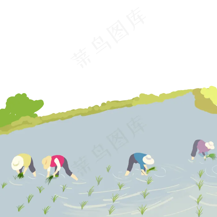 田间插秧的劳动者(2000X2000(DPI:300))psd模版下载