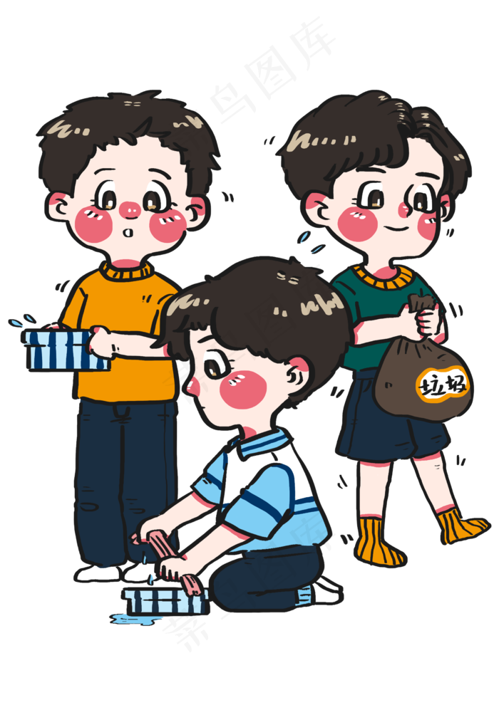 同学们互相协助打扫卫生(2480X3508(DPI:300))psd模版下载