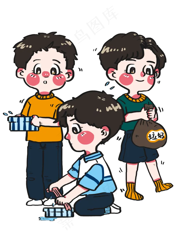同学们互相协助打扫卫生(2480X3508(DPI:300))psd模版下载