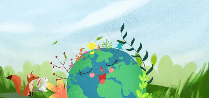 世界地球日森林卡通banner 世界地球日森林卡通banner