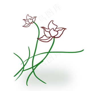 简笔画勾画的荷花