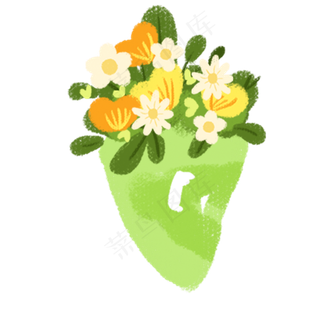 卡通鲜花花束下载
