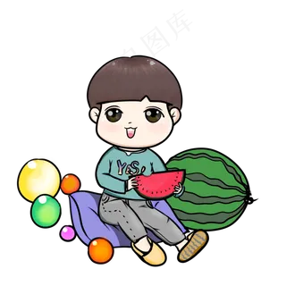 手绘儿童节卡通男孩 手绘儿童节卡通男孩