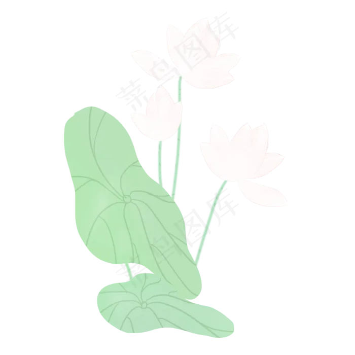 春夏荷花png素材(2000X2000(DPI:300))psd模版下载