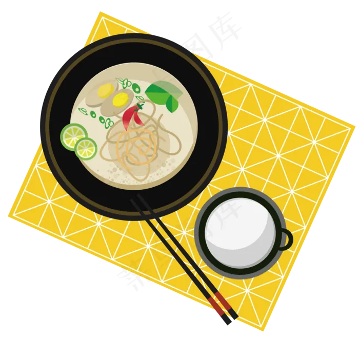 餐桌日式拉面,免抠元素(7087X7087(DPI:72))psd模版下载
