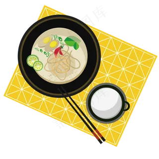 餐桌日式拉面,免抠元素