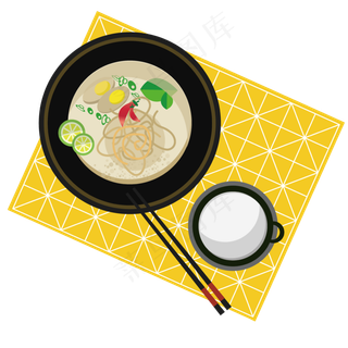 餐桌日式拉面,免抠元素
