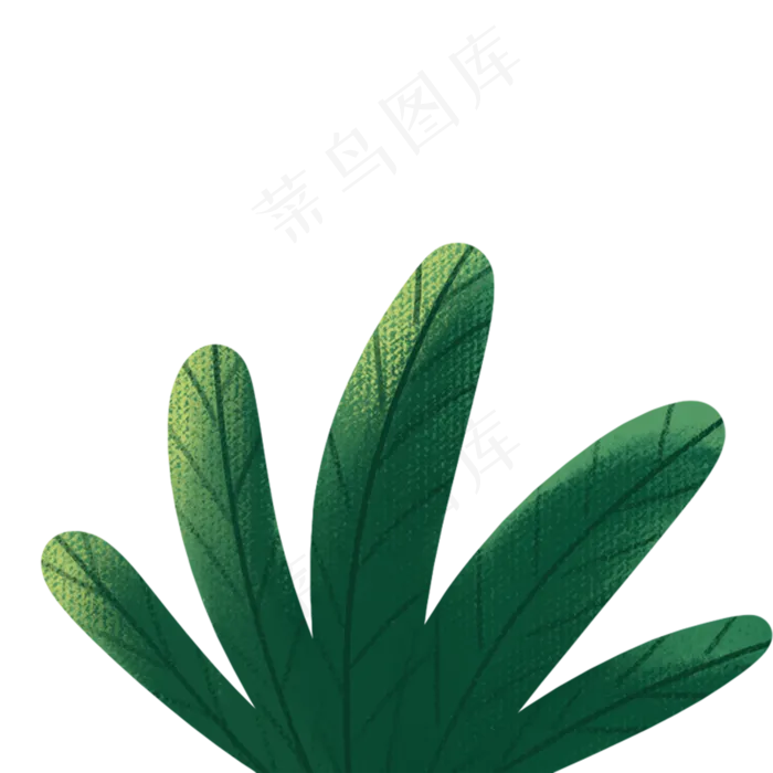 卡通绿叶PNG下载(2000X2000(DPI:300))psd模版下载
