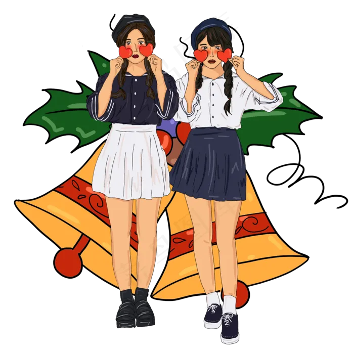 时尚文艺小女孩插图(5000X5000(DPI:300))psd模版下载