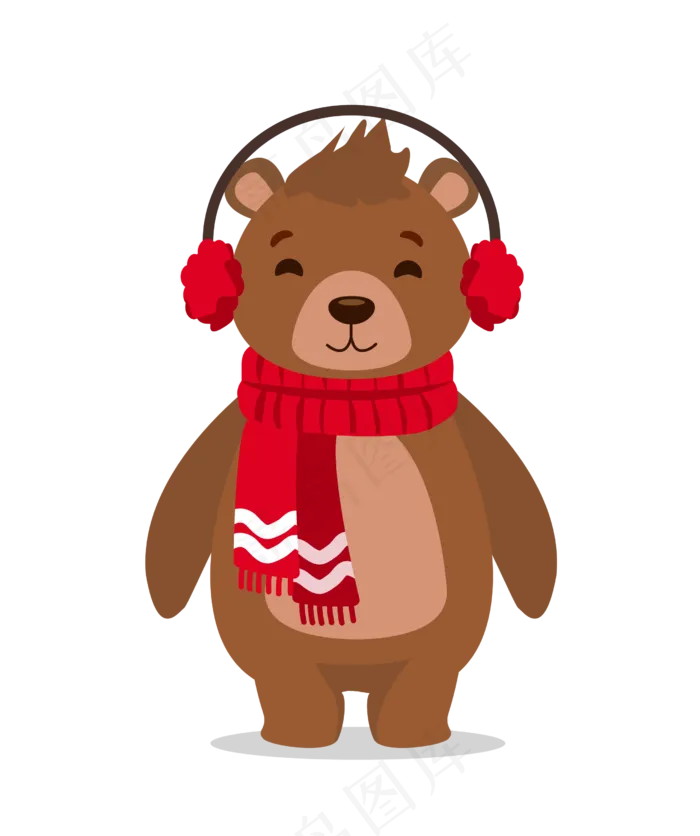 冬天的可爱小动物,免抠元素(2488*2971px 300 dpi )ai矢量模版下载